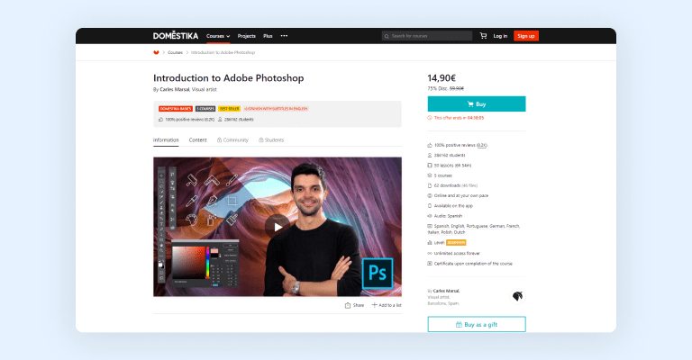 Introduction to Photoshop course on Domestika Introduction to Photoshop course on Domestika