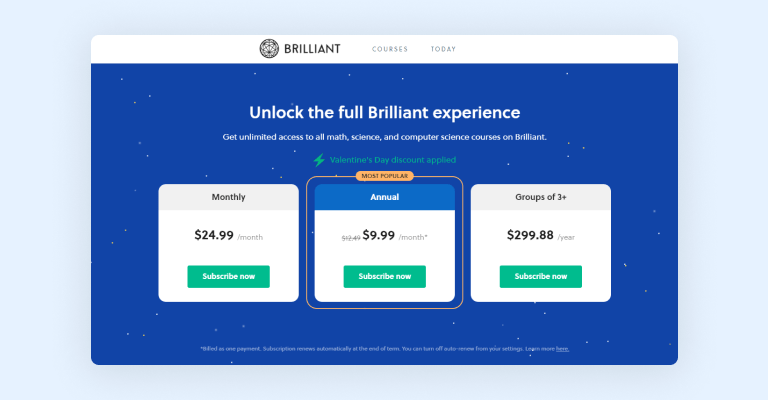 Brilliant pricing Brilliant pricing