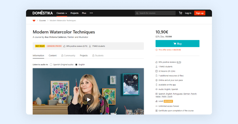 Modern Watercolor Techniques course on Domestika Modern Watercolor Techniques course on Domestika