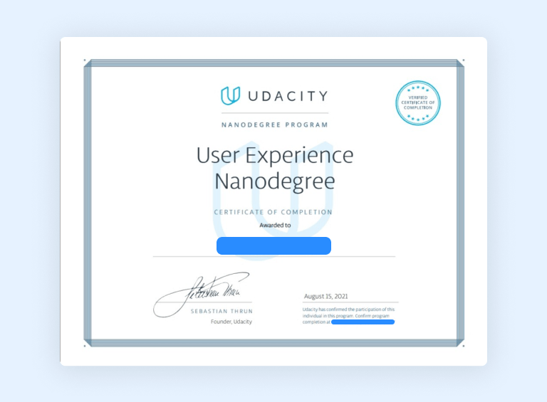 Udacity certificate Udacity certificate